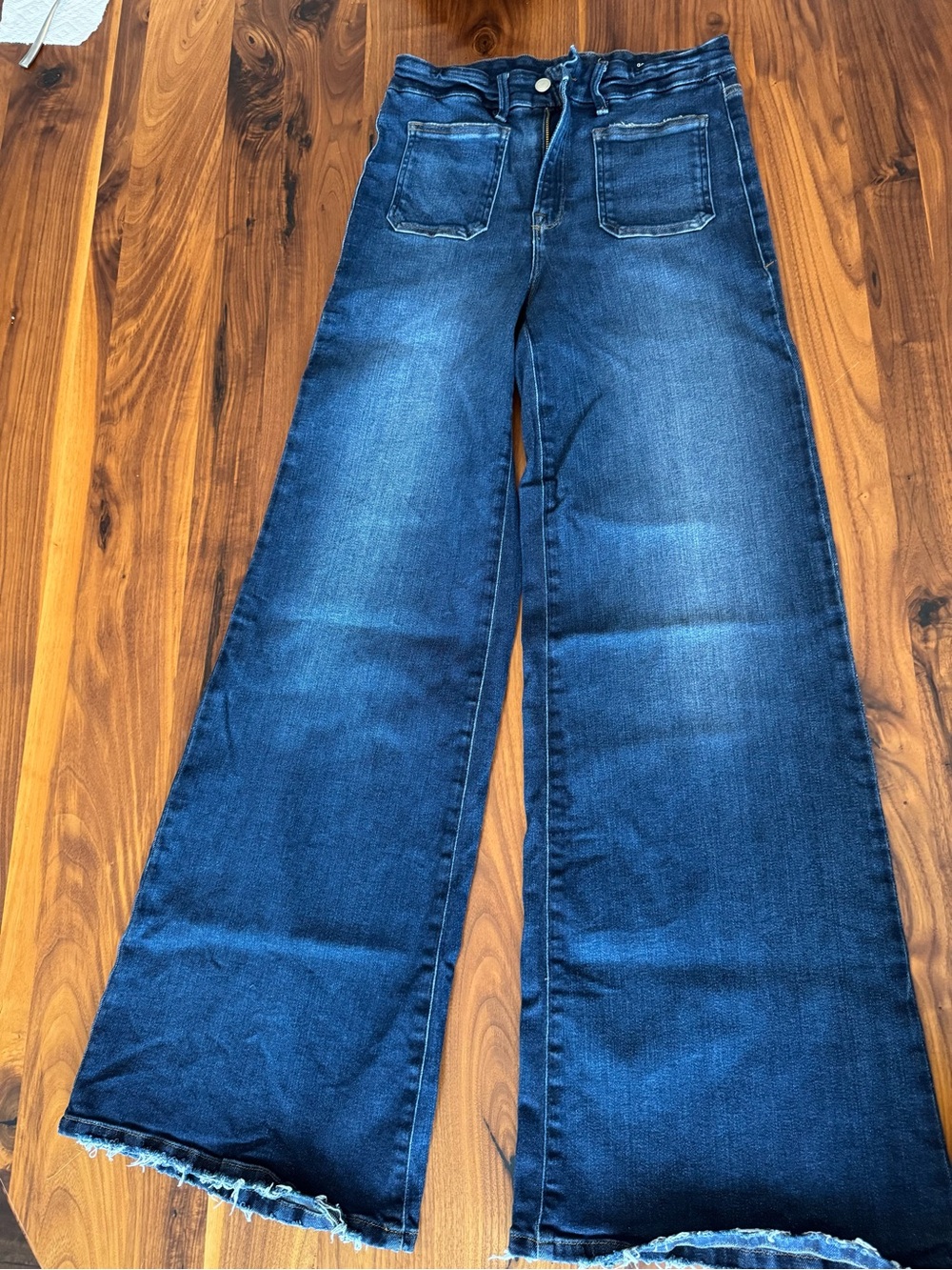 Good American Dark Blue Wide-Leg High-Rise Jeans